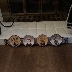 Festive Holiday Plate Set with Santa and Reindeer